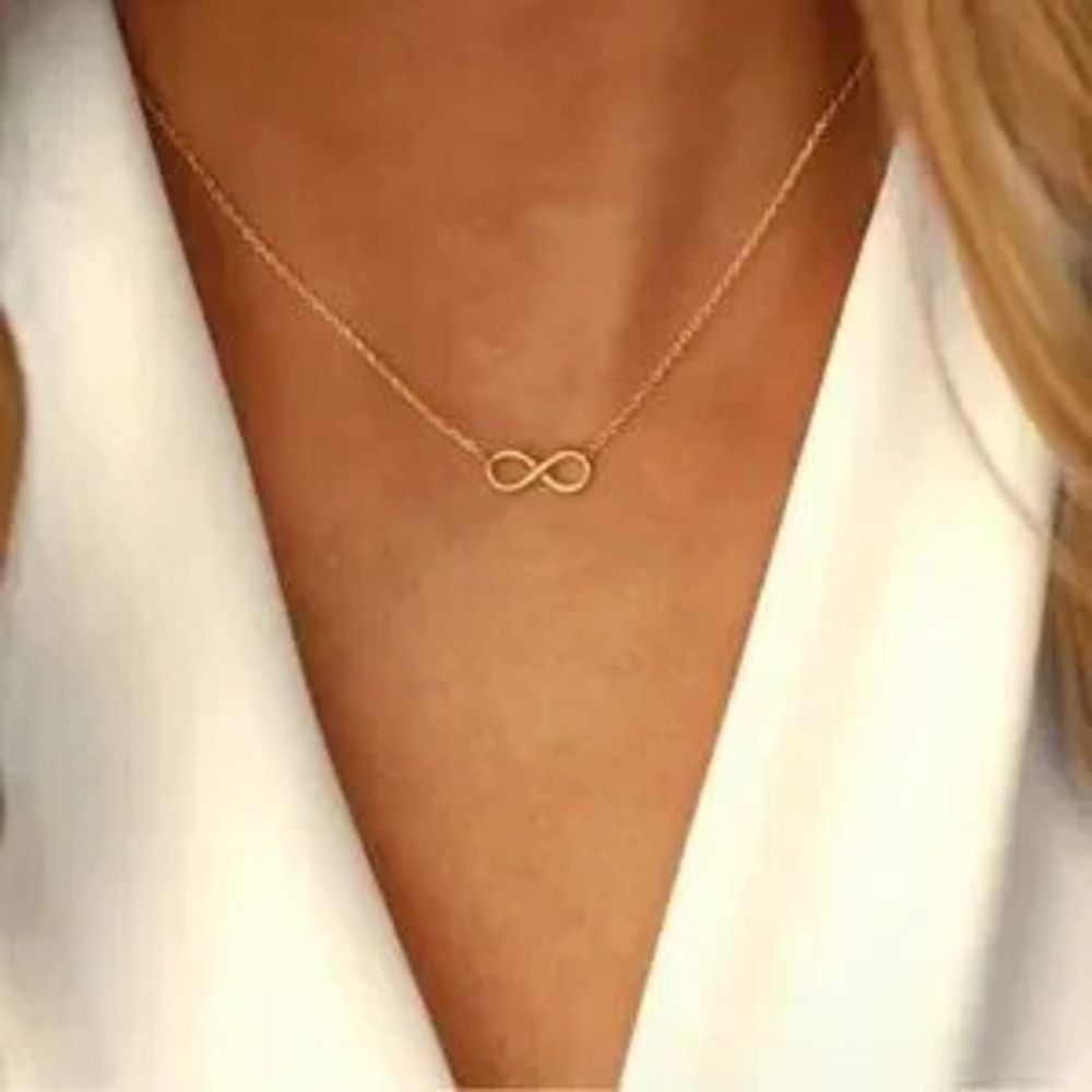Gold Plated Stainless Steel Infinity Chain Necklace